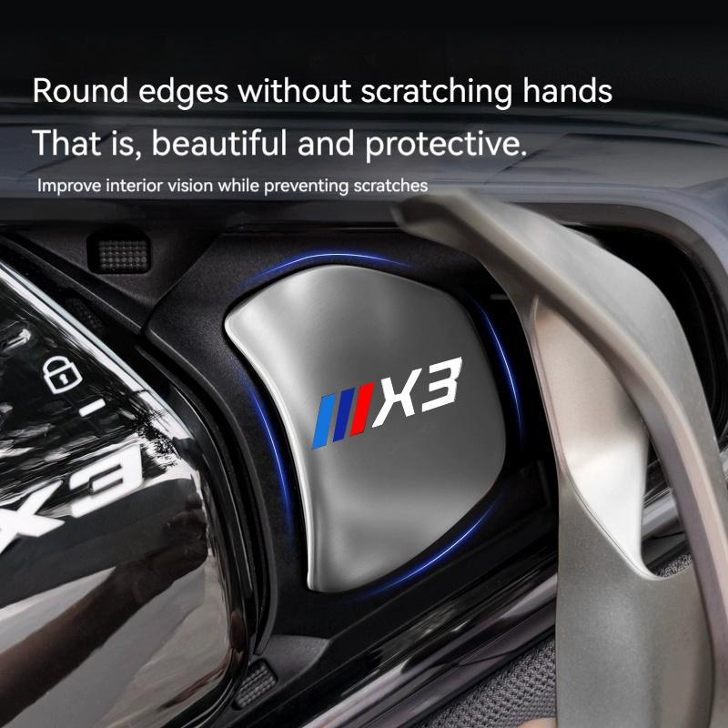 BBKG7 4Pcs Car Inner Door Bowl Stainless Steel Protection Cover Stickers For BMW X3 G45 G48 2024-2025 Sticker Styling Accessories
