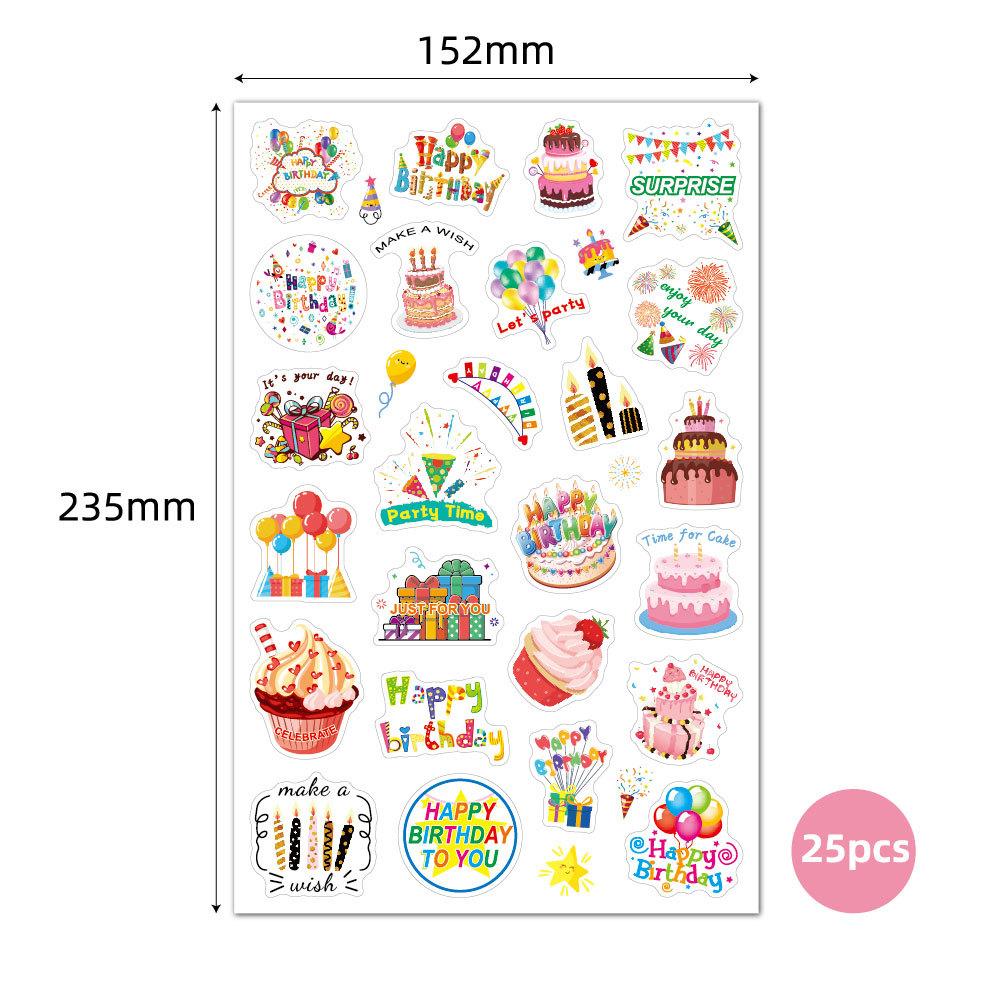 Стикеры на день рождения, лист ins, лазерные блестящие большие украшения для торта, подарок, компьютерные наклейки на день рождения