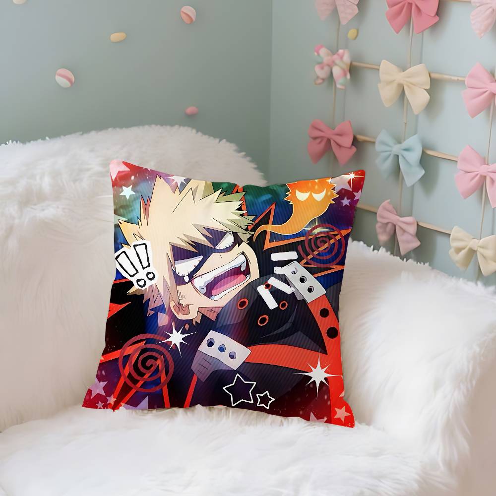 Cute BBakugo KatsukiS Anime Case Plush Fabric Soft Pillowcase Double Sided Print Cushion Cover Household Gifts