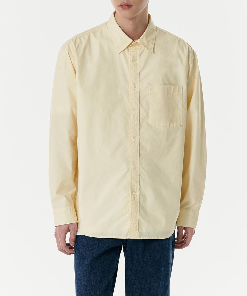 MUSINSA STANDARD Relaxed Washed Poplin Shirt [Lemon]