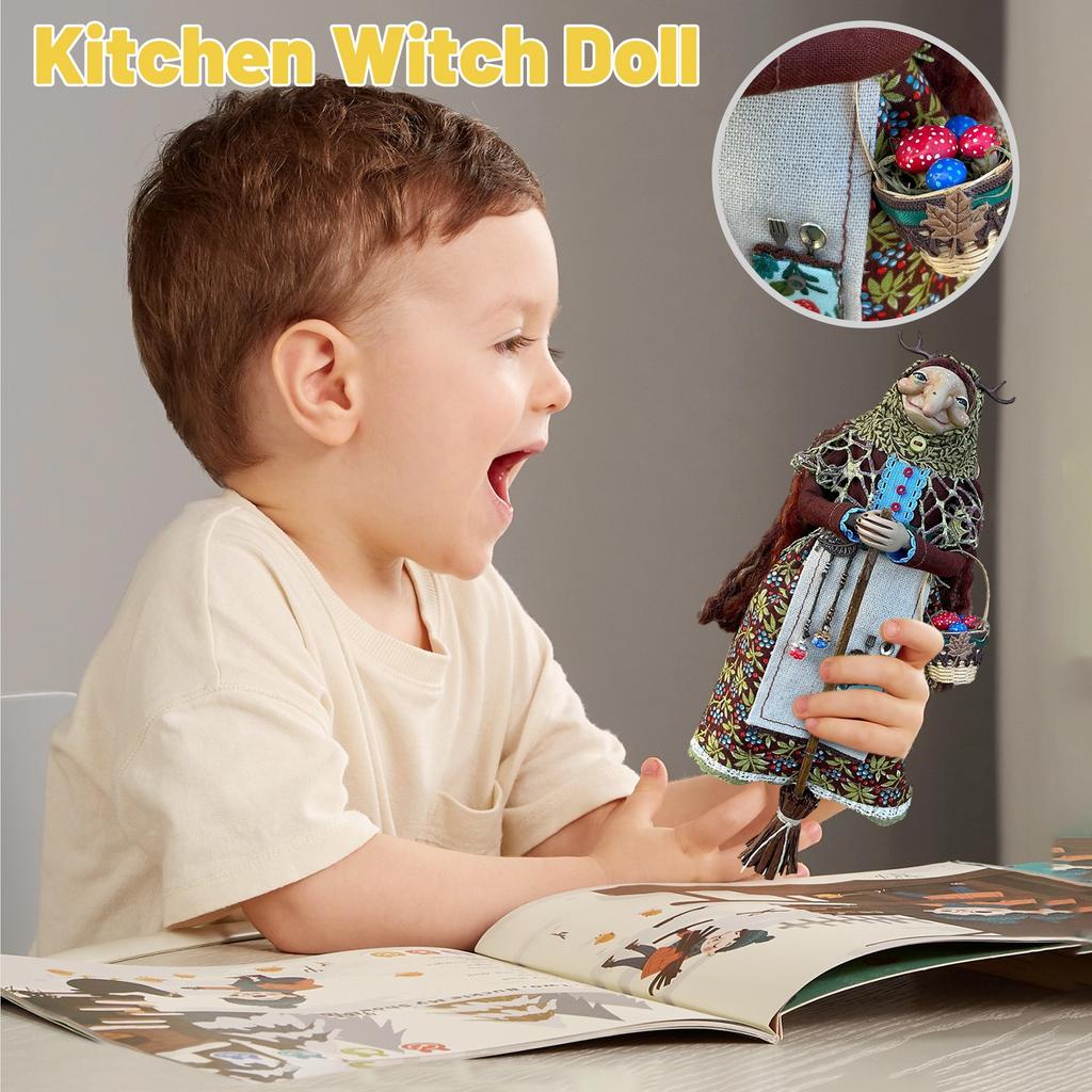 Handmade Kitchen Witch Doll Luck Companion For Your Kitchen, Hanged Witch Dolls Hanging Pendant