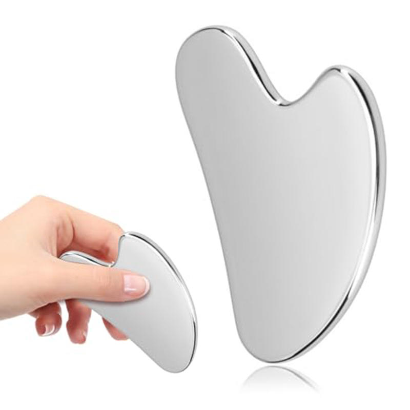 Инструмент для массажа лица Гуаша из нержавеющей стали в форме сердца Универсальный многофункциональный инструмент для соскабливания кожи вокруг глаз