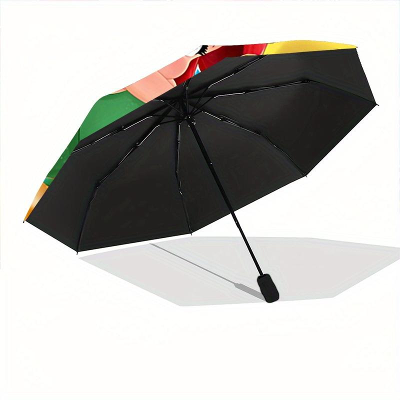 1pc Mermaid Friends Auto-Open Close Umbrella - Portable 3-Fold Design with Iron Frame, Perfect for Outdoor Use, Festive Gifts, Travel, Daily