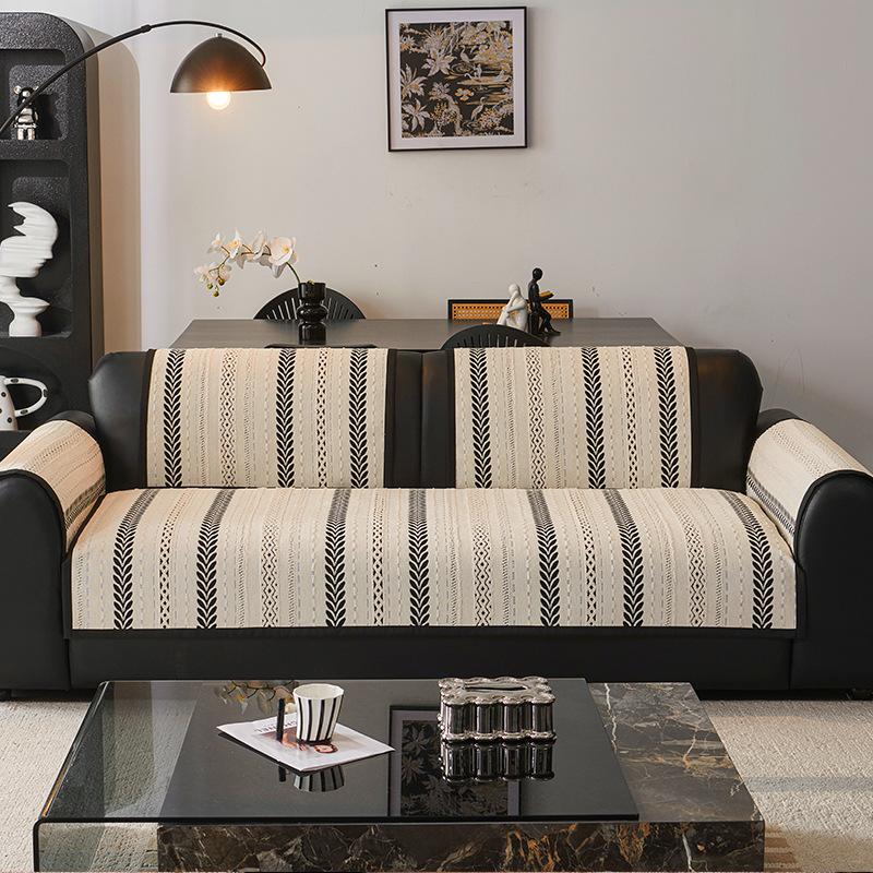 Sofa Cushion Non-Slip Retro Four-Season Universal Medium And Ancient Style Straight Row Sofa Seat Cushion Cover Cloth High-End Sofa Cover Towel