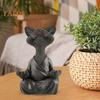 Meditating Cat Figurine Resin Zen Cat Sculpture Sit In Meditation Cat Ornament for Yoga Living Room Bedroom Office Gift for Cat Lover