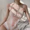 Аниме Косплей Черный Розовый Боди Женское Белье Babydoll Сетчатое Прозрачное Кружевное Тедди Комбинезон Боди с Открытой Спиной