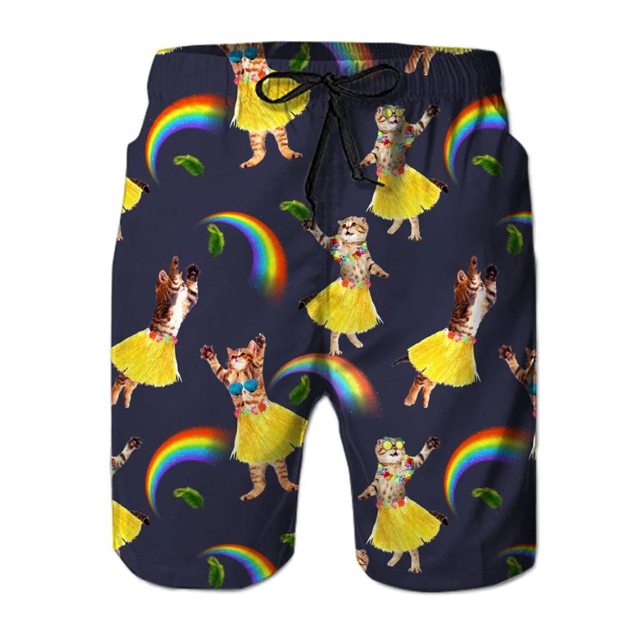 Смешные животные Динозавр Пляжные шорты Брюки Мужские 3D-печать Boardshorts для серфинга Летний Гавайский купальник Плавки Крутые Ледяные шорты