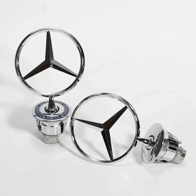 C200 E200 Новый 2025 Для Mercedes Benz 1 шт. 44 мм 3D Металл Синий Хром Звезда Капот Значок Логотип Эмблема для Mercedes Benz W202 W2