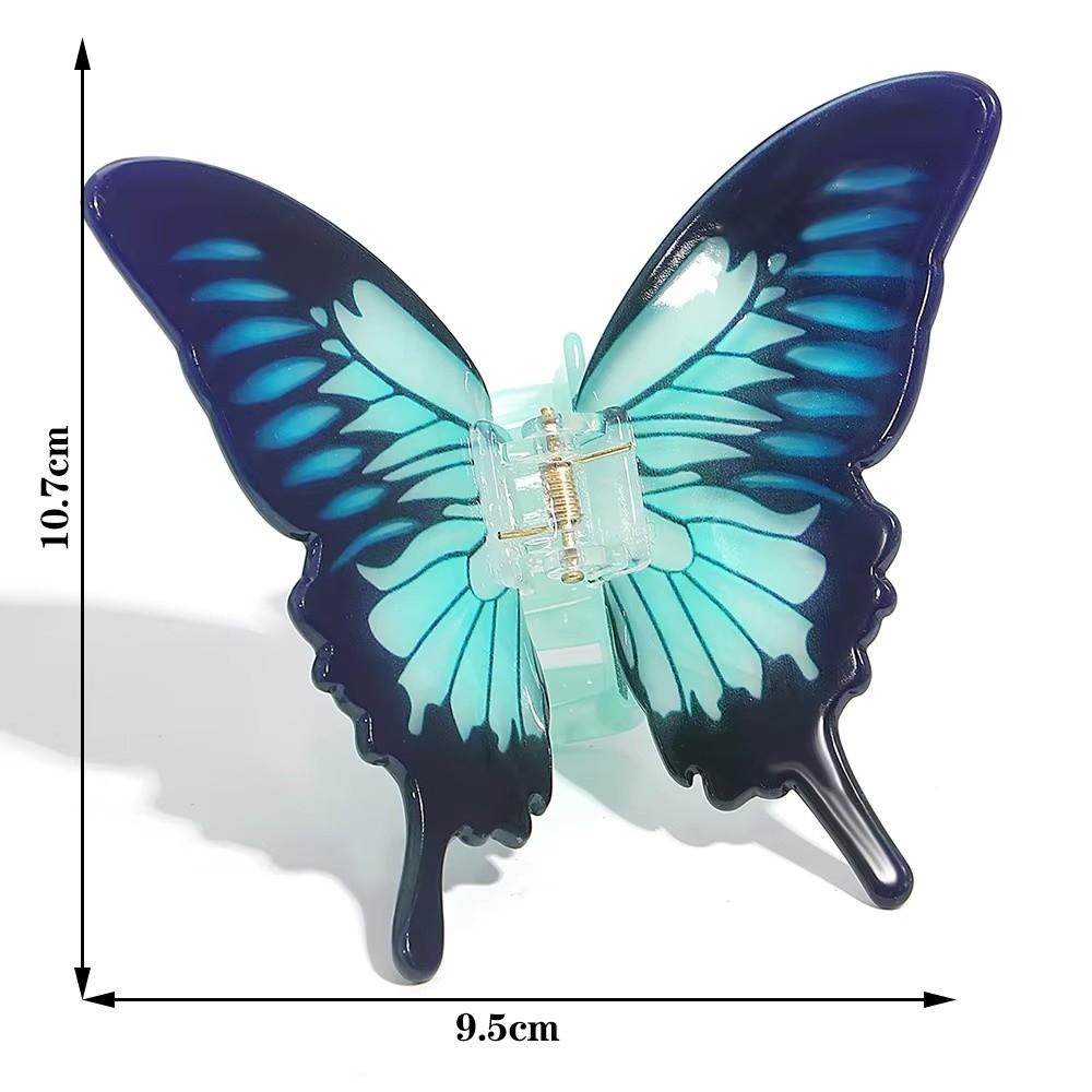 Gradient Color Big Hair Clip Simulated Butterfly Colorful Ponytail Clip Elegant Hair Claw