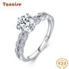 Tancise Classic 925 Sterling Silver Zircon Ring Ladies Jewelry Wedding Promise Party Gift