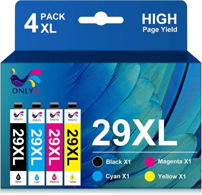 Cartouche d'encre 29 XL - HOME FIT TRAINING - Compatible Epson - Pack de 4 - 500 pages noir - 450 pages couleur