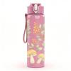 1PC Green Mushroom Leaf Botanical Print 750ml Color Plastic Sports Water Bottle Leakproof Flip Straw Lid Suitable for Sports Office Home Use