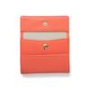 Коралловый мини-кошелек для монет маленький кошелек кошелек, который не складывается купюры кошелек натуральная кожа итальянская кожа (Кораре) женский тройной складной (коралловый