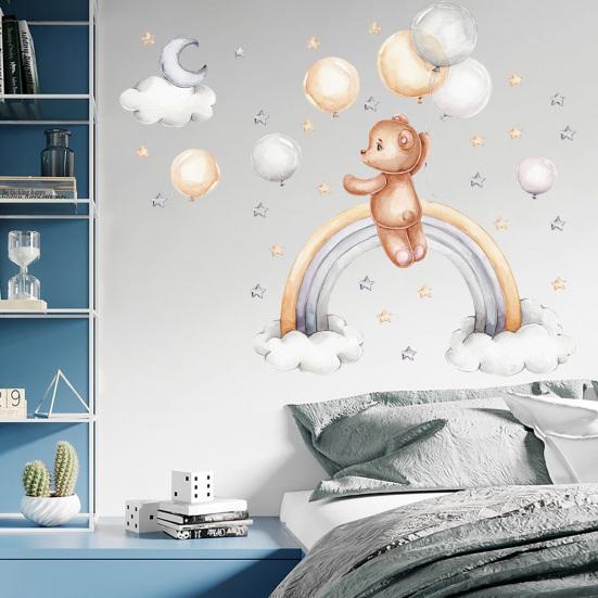 Наклейка-наклейка с рисунком медведя, антидеформированная, съемная, полезная, для гардероба, прихожей, домашний декор