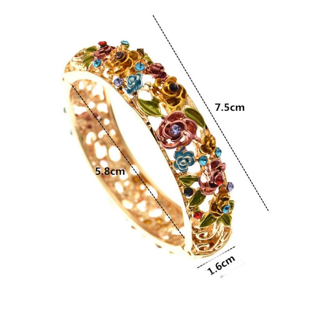 Эмаль ажурный цветок браслет двойной браслет женский браслет на руку ювелирные изделия