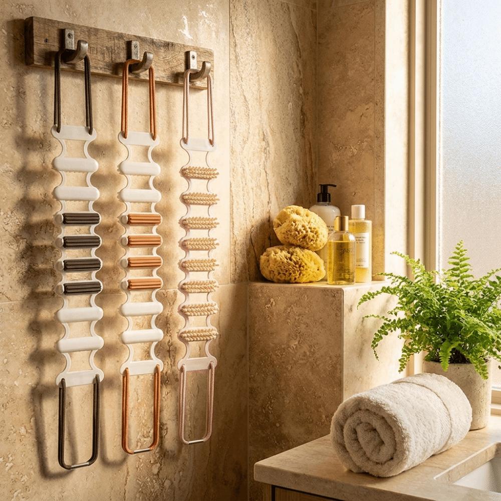 massage roller Back Scrubber Massager 2-in-1 Back Shower Strap Rubbing Back Strip Home Use