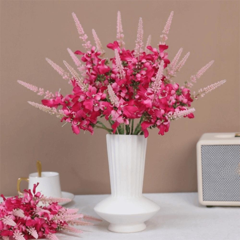 Реалистичные искусственные цветы лаванды ручной работы, на ощупь как настоящие, имитация растений, сиреневый букет из шелка для свадебного торжества, декор