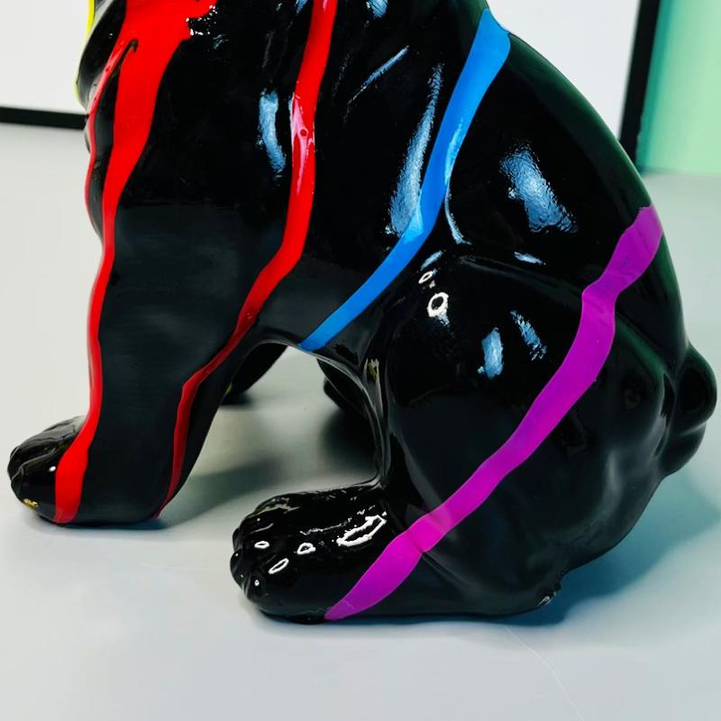 Color French Bulldog Fighting Ornament Resin Crafts Home Modern Interior Hallway Housewarming Decoration Gift Home Accessories