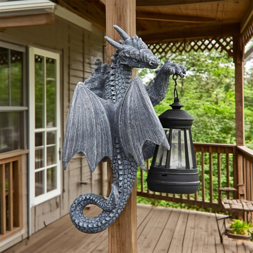 Wall-mounted Dragon Ornaments Solar Garden Courtyard Balcony Halloween Decoration Dragon Wall Ornaments Ornaments