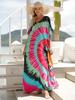 Women's Oversized Printed Cotton Beach Robe and Bikini Cover-Up with Sunscreen Protection
