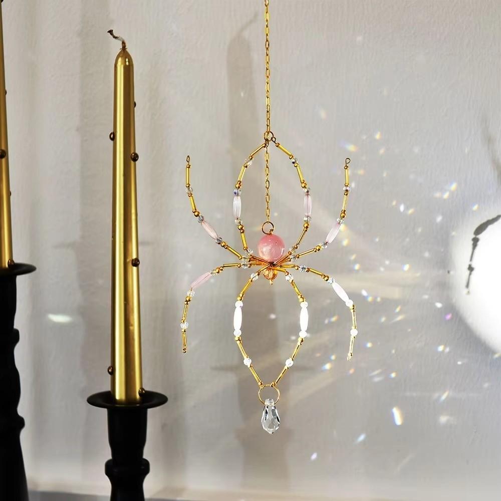 Eight-Leg Spider Shape Window Hanging Spider Decor Handmade Prism Light Catcher Backyard