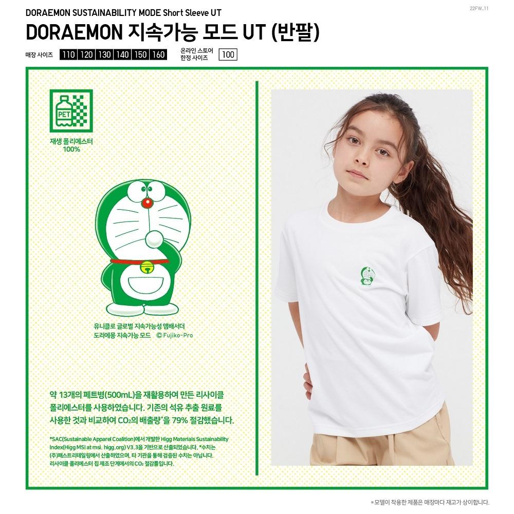 Uniqlo KIDS DORAEMON UT Футболка с рисунком, с коротким рукавом