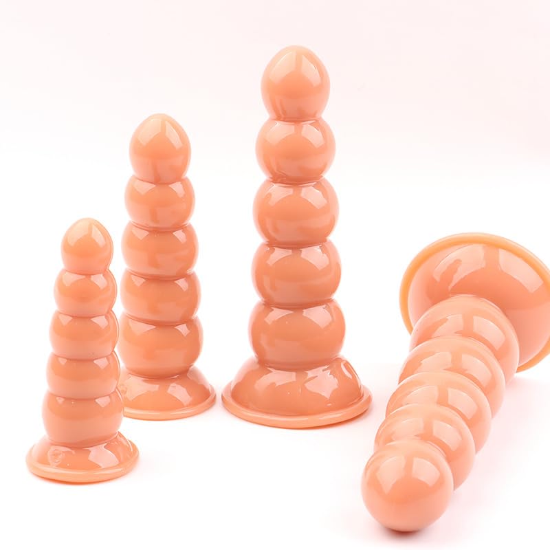 Semaxy Anal Beads Strap Band Anal Ball 5 Connecting Beads 2 Piece Set with Penis Fixing Belt Anal Plug Silicone Anal Expansion Dildo Extra Thick Size