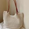 2024 Summer Women's Large Straw Tote: Braided Beach Bag for Seaside Vacations, One-Shoulder Design