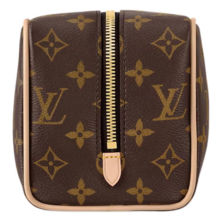 Louis Vuitton Косметичка Monogram Canvas с кожаной отделкой Женская косметичка Коричневый M83112
