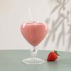 Creative Heart-shaped Goblet with Straw, Personalized Glass Wine Juice Cup, Love Heart Stemware for Champagne Martini, Wedding Gift