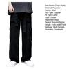 Men Cargo Trousers with Multiple Pockets Solid Color Spring Autumn Loose-Fit Straight Pants Wide Leg Trousers