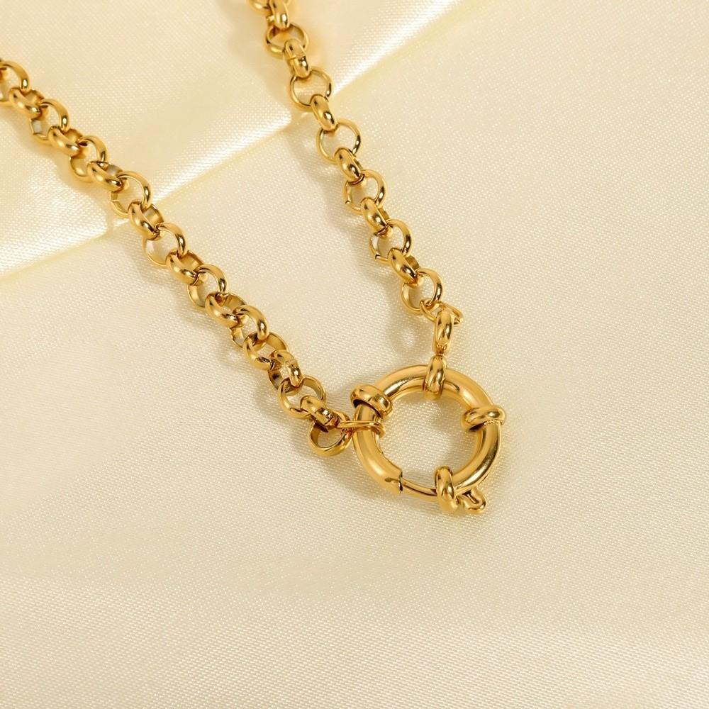 Simple Circular Pendant Necklace Decoration Collarbone Chain Minimalist Choker Necklace Gift