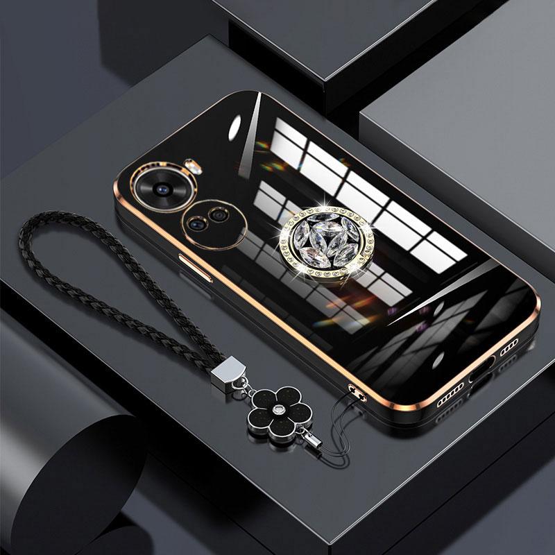 Nova11 SE Case Luxury Diamond Ring Cover For Huawei Nova 11 SE Pro 8i 7i 7SE 6SE Phone Case With Lanyard Plating Cases Nova11se