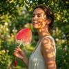 Cartoon Fruit Fruit Fan Multicolor Circular Fan Creative Handheld Fan  Summer Season