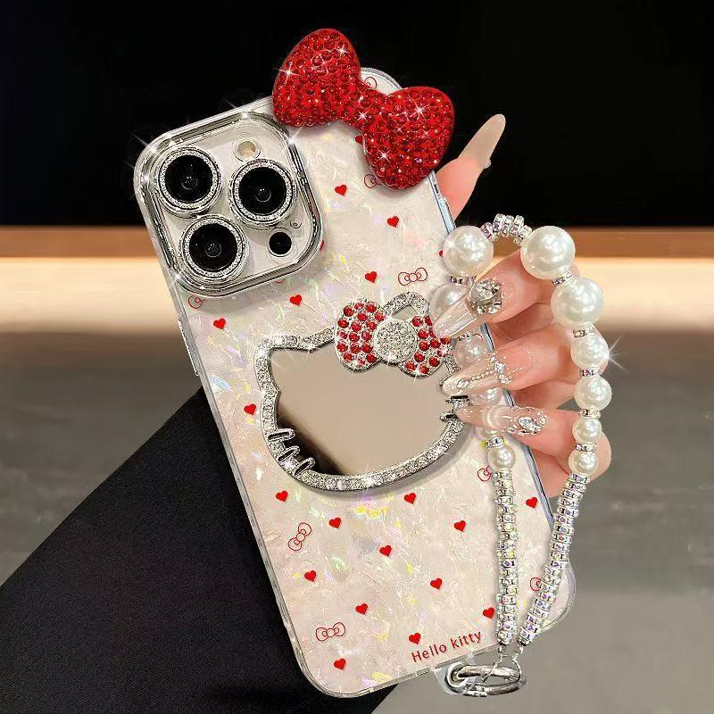 Совместимый чехол Heart KT Cat для iPhone 17 Pro Max/16/15, Точная посадка, Текстурный дизайн для женщин