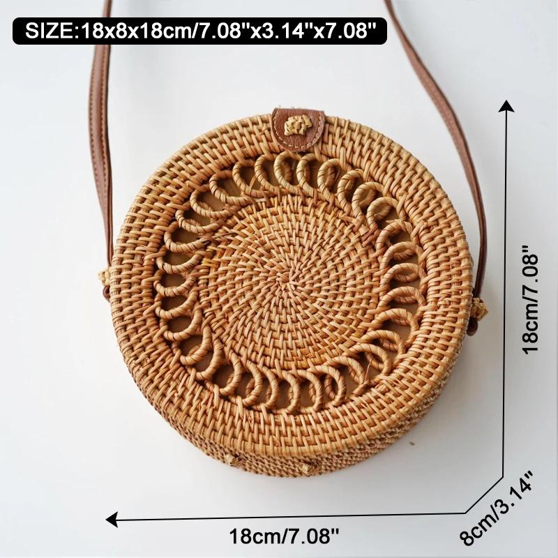 Square Round Mulit Style Straw Bag Handbags Women Summer Rattan Bag Handmade Woven Beach Circle Bohemia Handbag New Fashion