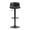 Modern Adjustable Swivel Bar Stools Set of 2, Plastic Backrest & Faux Leather Seat, Gas Lift Height, Metal Base with Footrest, Kitchen Counter