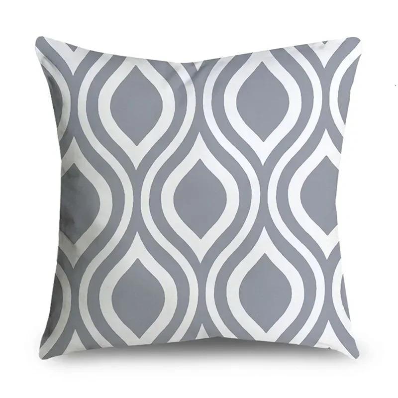 Home Decor Grey Stripe Geometric Cushion Cover Sofa Cover Bedroom Sofa Pillow Cover