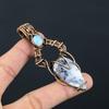 Dendrite Opal Gemstone Pure Copper Wire Wrapped Handmade Pendant Jewelry