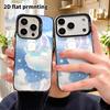 Phone Case: 2D flat design, suitable for iPhone 18 17 16 15 14 13Pro in rainbow silver, couple style, moon little white bear, Christmas and Halloween 