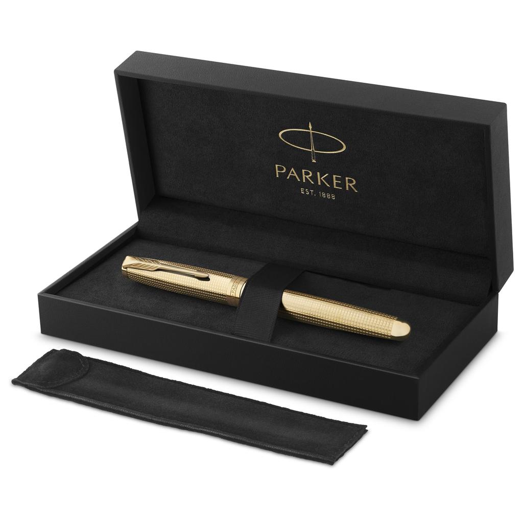 PARKER Sonnet Gold GT SE Перьевая ручка Fine 18K Золото Подарочная коробка Роскошная Официальная 2209265 Резная Ручка, Перо, Перо, В комплекте, Подарок, Импорт,