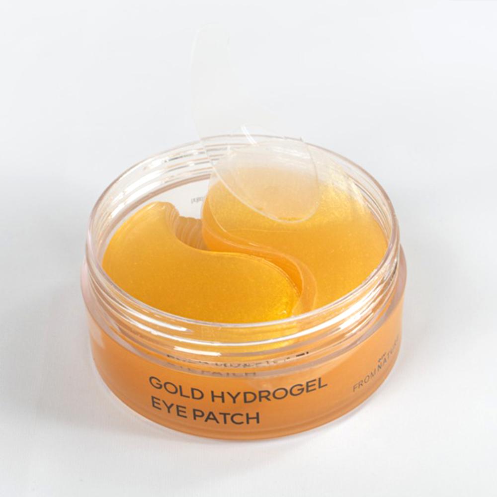 Гидрогелевые патчи для глаз Fromnature Gold Hydrogel Eye Patch 60 листов 1,5 г x 60 патчей, гидрогелевая увлажняющая маска для глаз
