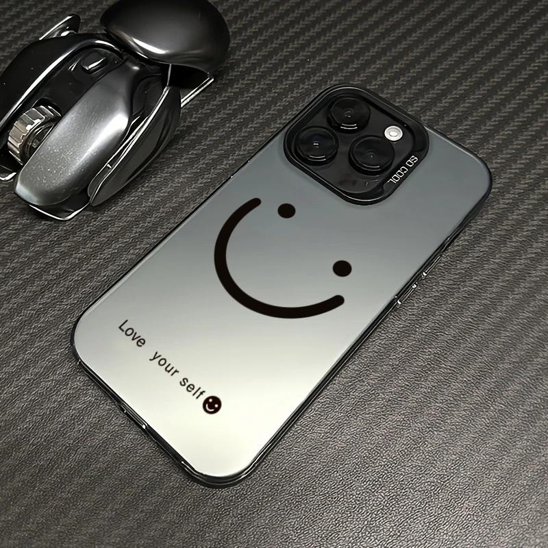 Smile Cheeks Electroplate Silver IMD Phone Case For iPhone 17 16 15 14 13 12 11 Pro Max 17 Air 16E X XS XR Matte Bumper Cover