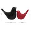Creative Black and Red Glossy Ceramic Birds Figurines Home Decorations Accessories Party (Pack of 2, Black & Red)