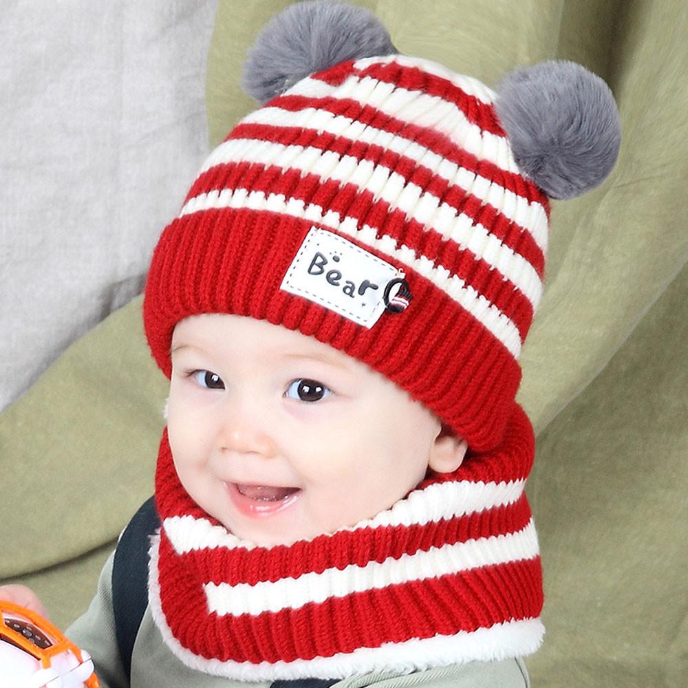 2 предмета унисекс детский зимний теплый детский шарф шапка шерстяная вязаная шапка