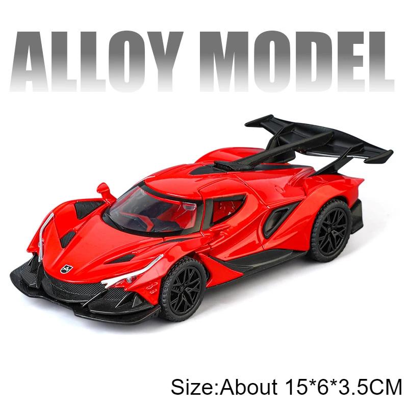 Масштаб 1:32 Apollo EVO IE Модель автомобиля Игрушка Металлический литье под давлением Оттягиваемый Суперкары Двери открываются Модели транспортных средств Лучшие подарки для детей