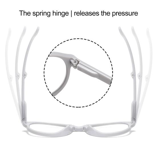 Foldable Reading Glasses with Storage Box Anti-blue Light Presbyopia Glasses for The Elderly Reading Glasses Eye Protection Clear Bluelight Spectacles