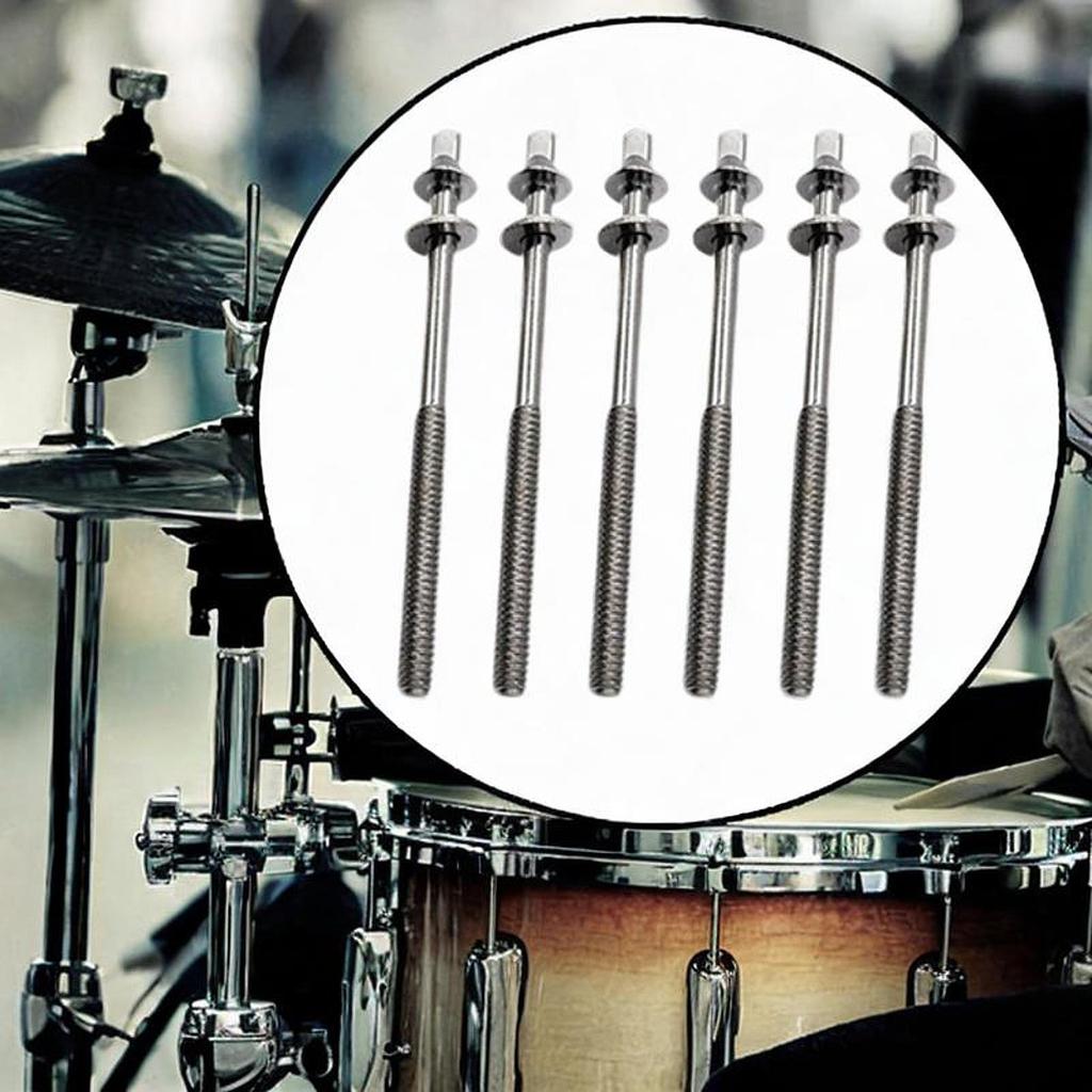 6 Pieces Drum Tension Rods Lug Bolts Screws for Percussion