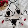 New Valentine's Day Multi-color Erotic Underwear Sexy Mesh Perspective Love Suspender Temptation Thong