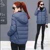 Women Short Hooded Cotton Jacket Parka Coats Autumn Winter Windproof Warm Outwear Solid Color Padded  Cotton Jacket